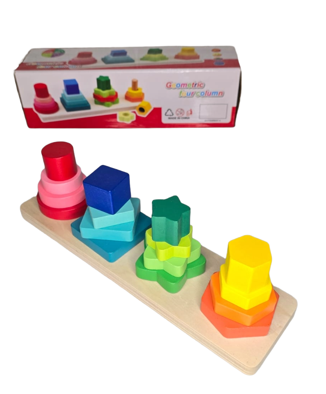 Geometric Four Column Shape Sorter